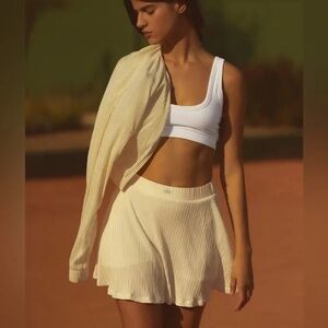 Alo Micro Plisse Tennis Skirt Lemon Ice